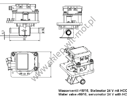 Elektrozawór wodny AURORA 3810000501; 24V 